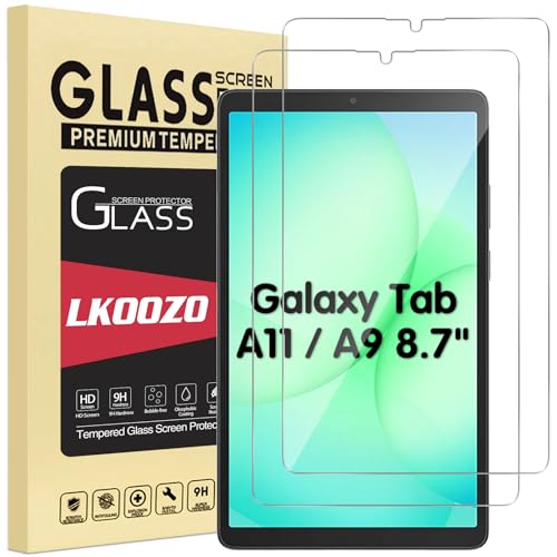 LKOOZO [2 Stück Schutzfolie für Samsung Galaxy Tab A11 / A9 8.7 Zoll Panzer Schutz Glas, HD Displayschutzfolie, Kratzfest