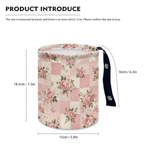 Image of Pink Flower Print Car Trash Can Portable Collapsible Back Seat, Front Seat, Floor, or Hanging Headrest Waste Basket Car Accessories Interior