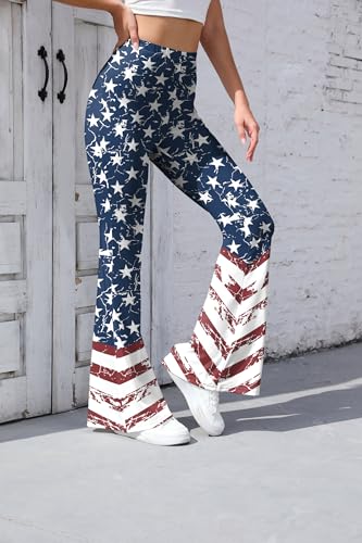 Women Halloween Bell Bottom High Waisted Stretchy Flare Leggings Plaid Printed Long Pants4