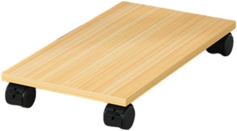 Soporte móvil de CPU de madera con ruedas