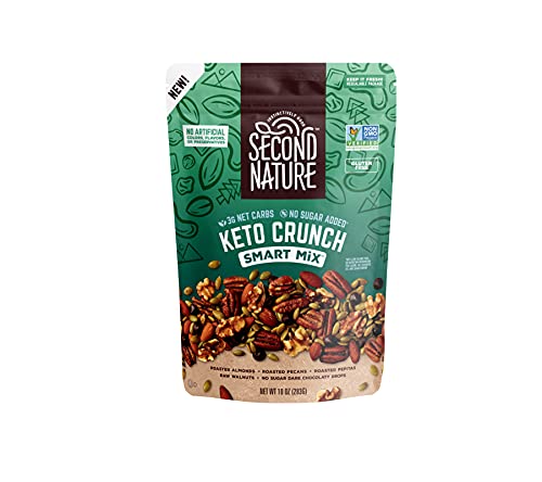 Second Nature Keto Crunch Smart Snack Mix, 10 oz. Resealable Pouch, Pack of 6 – Certified Gluten-Free Snack