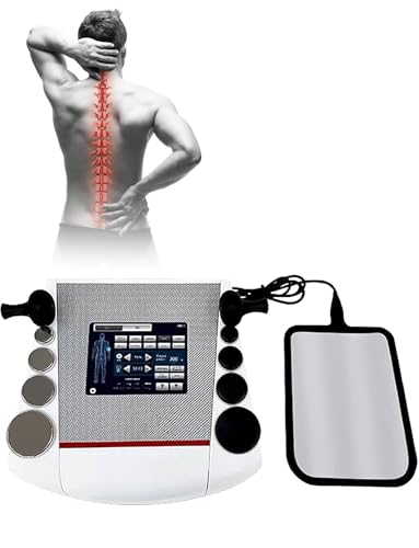 Genérico Máquina de Terapia de Ondas de Choque con 8 Cabezales de Masaje, masajeador Muscular Profundo for aliviar el Dolor/Masaje.