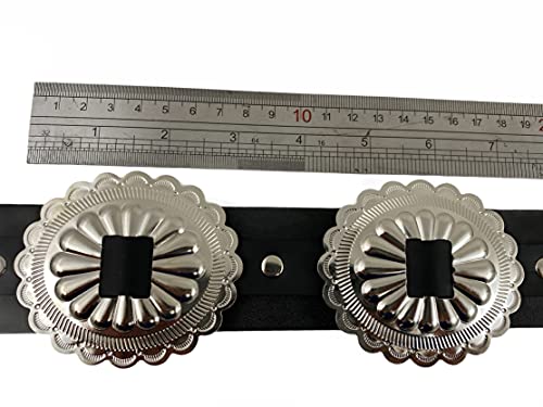 Large Concho Medallion 80's Hip Leather Belt Punk Goth Rap Rave Cosplay Heavy Duty3