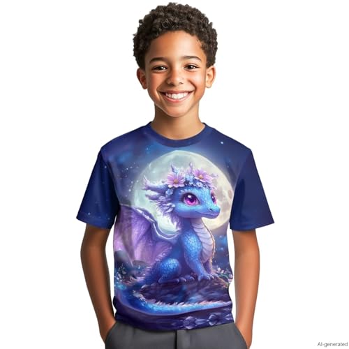 Image of WELLFLYHOM Kids Tshirts Girls Boys Short Sleeve Crewneck Tees Shirts Casual Sport Pullover Tops Size 3-16 Years