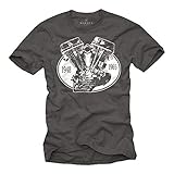 makaya panhead - moto maglietta t-shirt biker accessori uomo grigio s