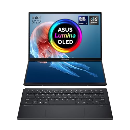 Laptops, Personal Computer ASUS Laptop Zenbook Duo OLED/UX8406MA-PZ051W/Intel Core Ultra 9/Intel ARC Graphics/32GB RAM/ 2TB/Sleeve y Stylus/Teclado en Español (Garantía y Servicio...