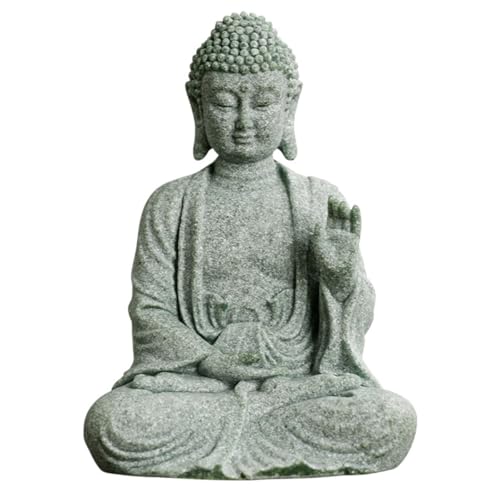 KARLOR Buddha Statue, Stone Buddha Figure for Meditation Garden, Aquarium & Zen Room Decoration