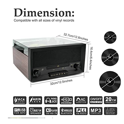 Tourne-Disque Bluetooth à 3 Vitesses entraîné par Courroie, Tourne-Disque Vinyle Vintage Haut-parleurs stéréo intégrés, avec Prise Casque/entrée auxiliaire/Sort - Les Beatles, Paul McCartney, John Lennon, RIngo Starr, George Harrison Tourne-Disque Bluetooth à 3 Vitesses entraîné par Courroie, Tourne-Disque Vinyle Vintage Haut-parleurs stéréo intégrés, avec Prise Casque/entrée auxiliaire/Sort – Image 4