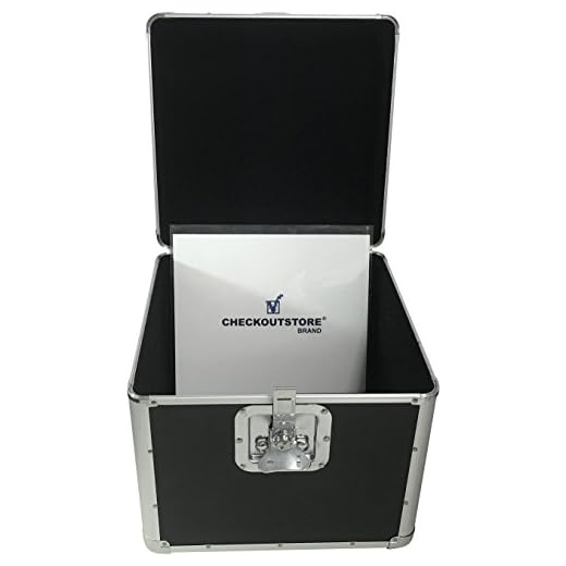 CheckOutStore (1) Aluminum Heavy Duty 12" LP Vinyl Record Album Storage Box (Black/Holds 100 Records)