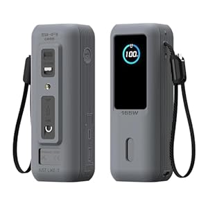 BRIMFORD Silikon-Schutzhülle für Anker 165W (25000mAh) Laptop-Powerbank, mit TF/SIM-Kartensteckplatz und hautfreundlicher Trageschlaufe (Grau)