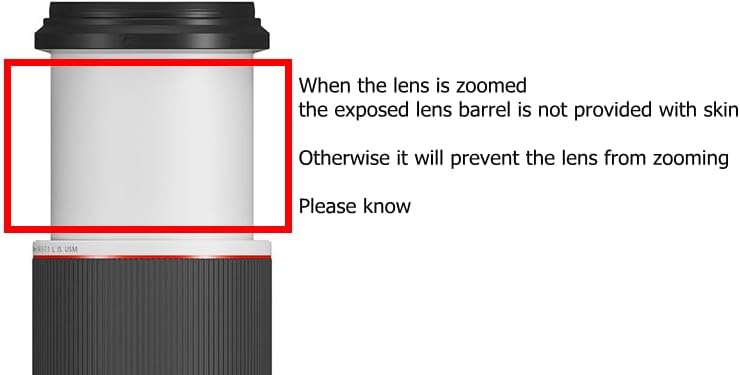 Camera Lens Sticker Coat Wrap 100 500 Protective Wrap Film Protector Decal Skin for Canon RF 100-500mm F4.5-7.1 L is USM (Mamba Grey White) image 3