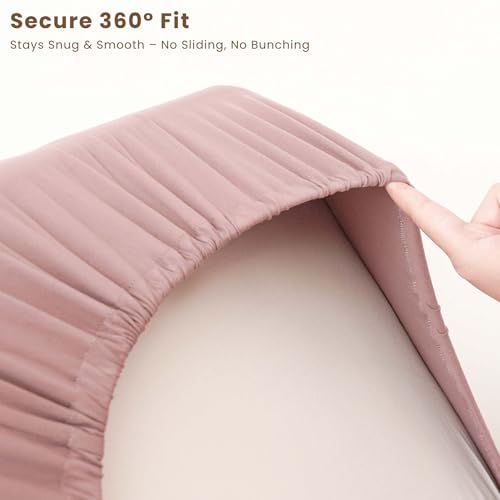 Image of Konssy 3 Pack Stretchy Bassinet Sheets for Baby Girl Boy, Soft Breathable Baby Bassinet Mattress Sheets Fit for Hourglass Oval Cradle, Moses Basket Rectangle Mattress (Blossom)