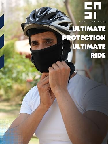 Image of inchPack of 2 Black & Blue Premium Face Mask for Bikers I Breathable Full Face Cover Balaclava for Men I Helmet Mask for Dust Protection