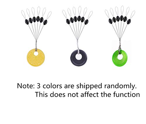 Mimilure 150/600 Pcs Rubber Fishing Bobber Stopper,6 In 1 Float Sinker Stops,Black Orange & Colorful Oval Cylinder,L M S Float Stop Available (Black & Oval, M-150Pcs) #TOP2