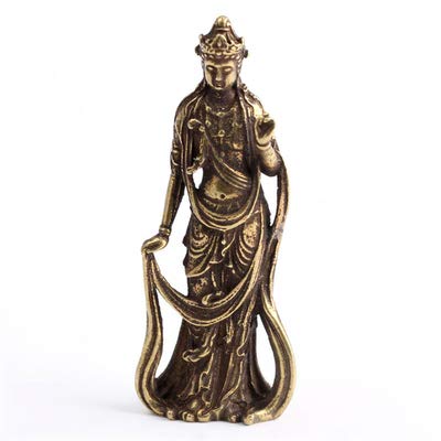 Statue Bouddha en pur cuivre pour voiture et maison, petit bronze Feng Shui
