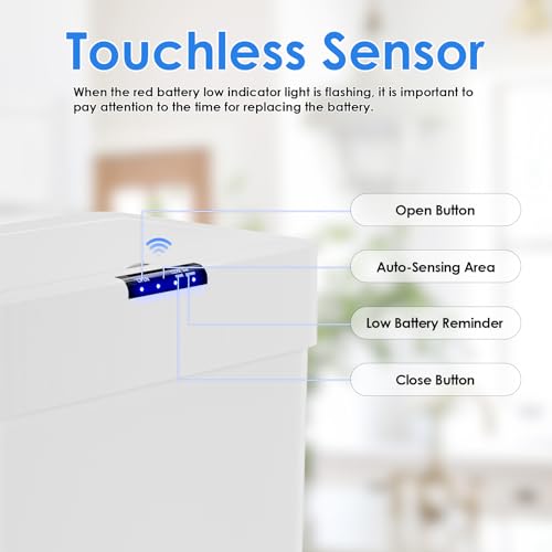 Sensor de basura automático con tapa y sensor de movimiento blanco miniatura 3