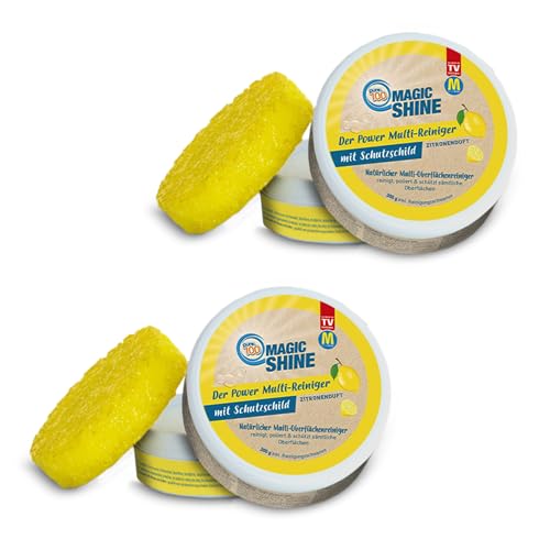 Pure100 MagicShine - Putzstein 2x 300g - Universal Reinigungsstein gegen Eingebranntes ohne Kratzer - für Küche Bad Edelstahl, Glas, Keramik - Magic Cleaner Allzweckreiniger mit Citrus-Duft
