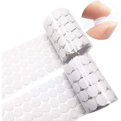 Arlent 1008 Pcs (504 Pairs)10mm Sticky Back Coins Hook & Loop Self Adhesive dots Tapes-White Cover