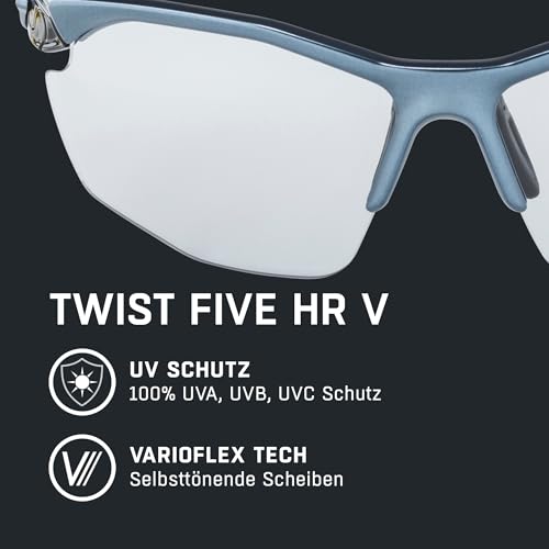 ALPINA TWIST FIVE HR V - Selbsttönende, Bruchfeste & Beschlagfreie Sport- & Fahrradbrille Mit 100% UV-Schutz Für Erwachsene, tin-black, Einheitsgröße,Sportlich