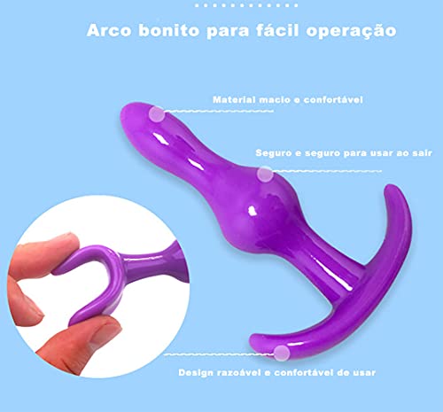 plug anale brinquedos anais Brinquedos sexuais homem e mulher 6 peças - roxo/rosa (roxo)