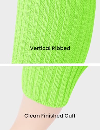 Image of Women Juniors Knitted Leg Warmers 16 inch Neon Colors Dance Halloween Accessory | 80s Party,Yoga Sports Fitness,Warm and Cozy,One Size Fits Most