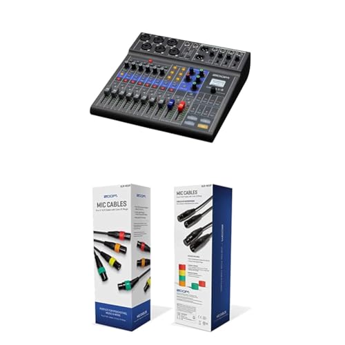 【セット買い】ZOOM L-8 デジタルミキサーレコーダー&4本のXLRケーブルパックと４色カラーIDリングセット（Amazon）