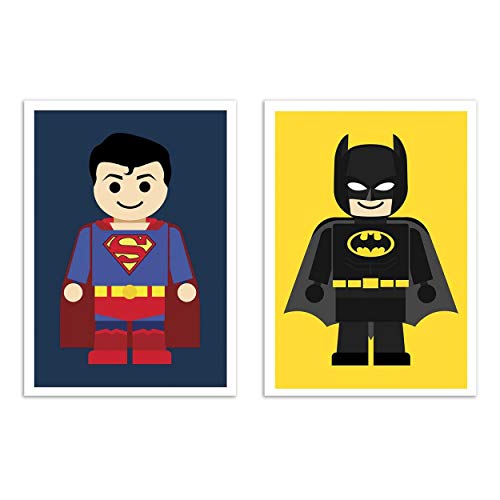 Wall Editions 2 Art-Posters 30 x 40 cm - Duo Superman and Batman Toys - Rafa Gomes a