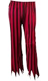 Amscan 843268 Black and Red Striped Pirate Pants, Adult Standard Size, 1 Pair