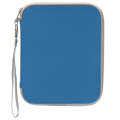 WIETUNV Card Case for Yoto cards Soft Portable Folder with Zipper & 80 Pockets Player & Mini Audiobook Cards Card Binder Holder with Sleeves for Travel (Blue)