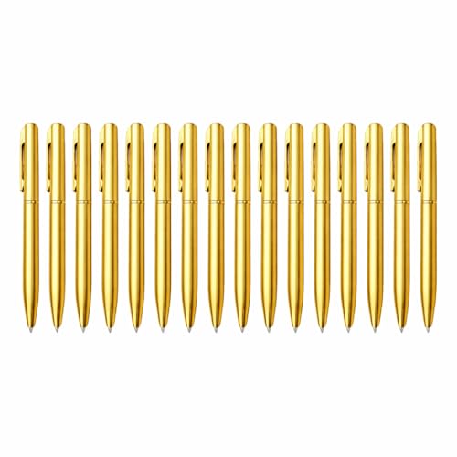 FloraVigo 16 Stück kugelschreiber gold, mini kugelschreiber, 1 mm schwarze Tinte, drehbare, einziehbare Mine, geeignet für Schule, Büro und alltägliches Schreiben. FloraVigo 16 Stück kugelschreiber gold, mini kugelschreiber, 1 mm schwarze Tinte, drehbare, einziehbare Mine, geeignet für Schule, Büro und alltägliches Schreiben.