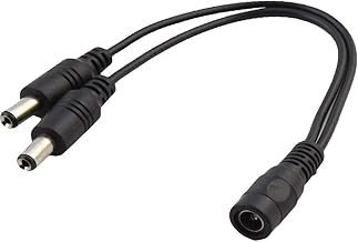 CABLEPELADO DC Current Splitter Cable | 2 Way DC Splitter Cable | 18AWG | 30cm Length | DC 5.5 x 2.1mm | MAX 12V | Suitable for CCTV Surveillance Cameras, Routers, DVR and More