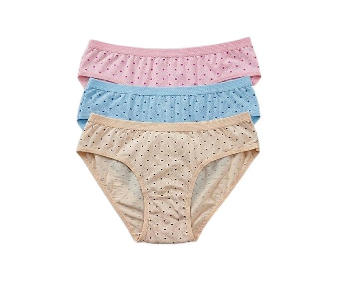 Women's Cotton Polka Dot Briefs (Pack of 3) | Breathable Mid-Rise Hipster Underwear for Girls-picture-22