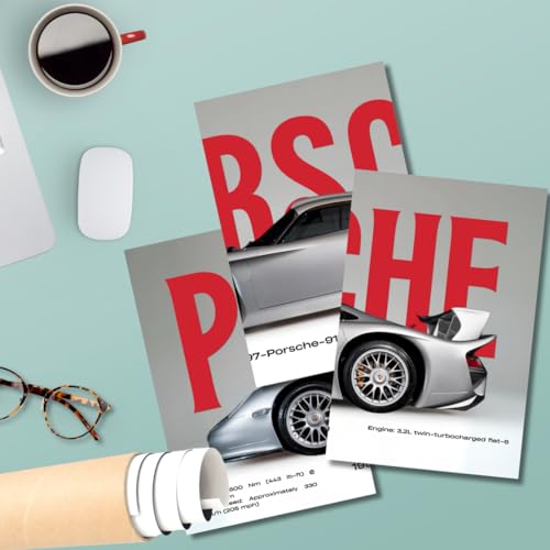 Image of Good Hope Porsche 911 Poster Split Design Car Posters | 3 A3 Sized Cars Poster for Wall | Large Size 12x18 Inch Porsche Wall Decor | Car Posters for Room | Wall decor Items