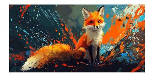 Diamond painting para adultos con diseño de zorro y mosaicos en punto de cruz 2
