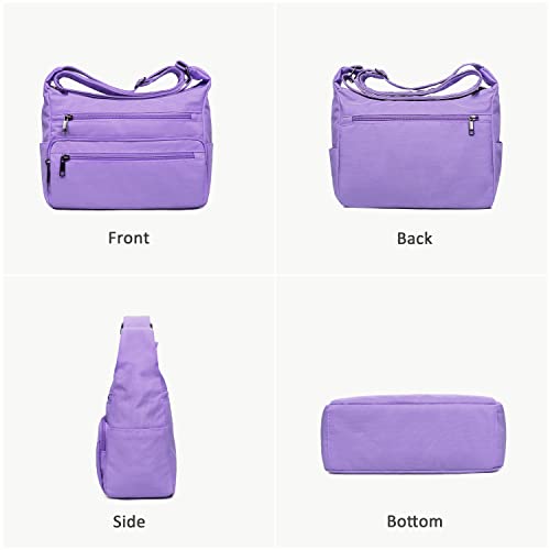 Image of VOLGANIK ROCK RFID Purses for Women Fabric Nylon Multi Pocket Crossbody Bag Ladies Travel Handbag