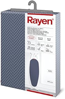 Rayan | XXL ironing board cover | 4 layers: foam, fleece | Titanium Coated Cover | Premium Range | 150x55 cm (Max. ironing board: 146 x 48 cm) Dark blue chevron