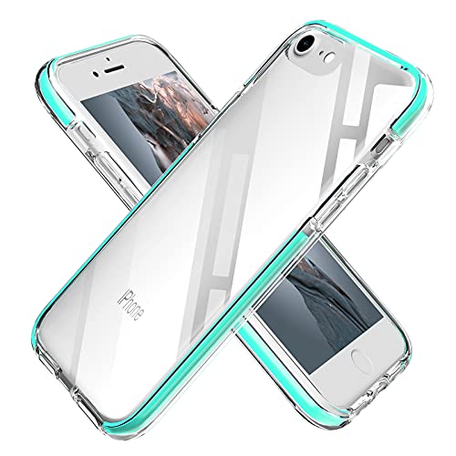iPhone SE 2nd Generation Case iPhone 6/7/8 Case, Crystal Clear Shockproof Cover Bumper Protective Transparent Case for iPhone7/iPhone8/iPhone6/iPhoneSE 2020(Green)