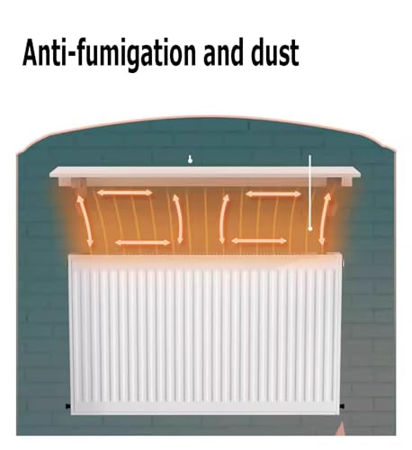 Cubierta de radiador de 80cm en aluminio blanco sin taladro para pared de casa 4