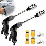Power Jet Hochdruckpistole, Gartenbrause Hochdruckpistole, Gartenschlauch Original mit Zubehör, für Gartenbewässerung Autowäsche Haustierduschen (2 Stück)