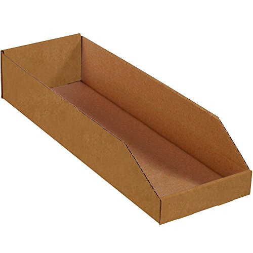 Image of Partners Brand PBINMT824K Open Top Bin Boxes, 8 inch x 24 inch x 4 1 /2 inch, Kraft (Pack of 50)