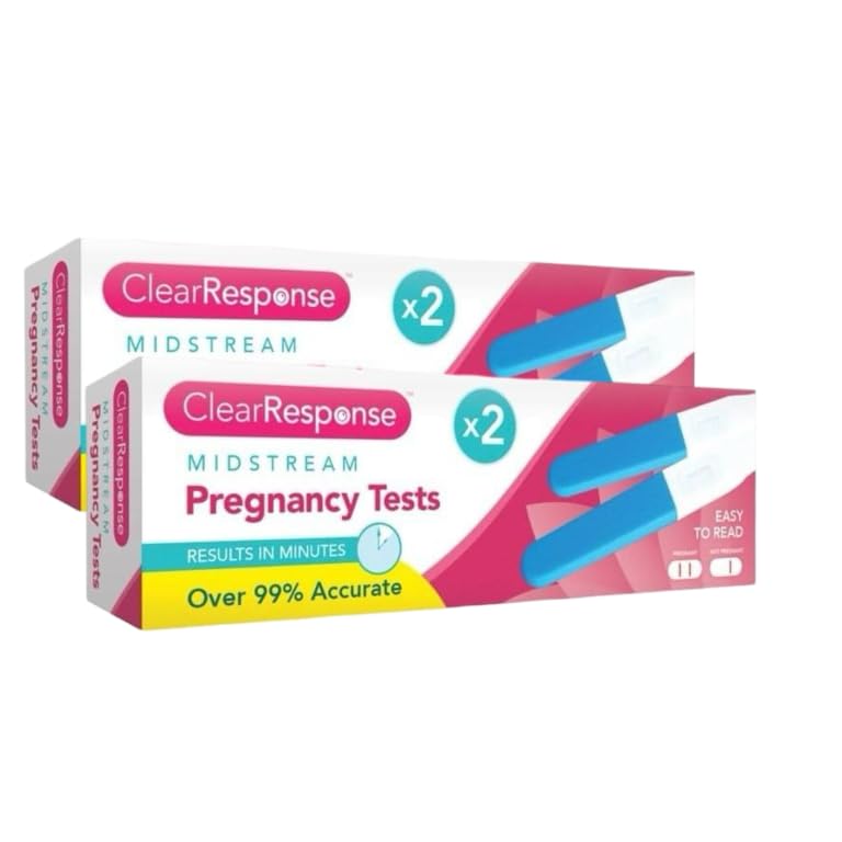 Pack of 4 Pregnancy Test Kit, Early Response Home Testing - 99% Accurate Results, Quick Detection - Easy to Use Midstream Design for Early Family Planning, Pain-Free and Discreet