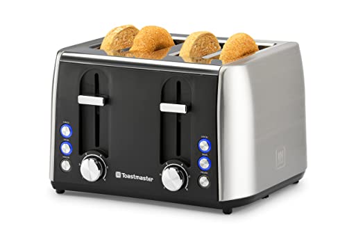Toastmaster 4-Slice Fast Toaster, Stainless And Black, Tm-49Ts #TOP1