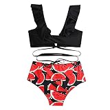 Robe De Bain Livres De Concours Bas De Nage pour Femmes Jeu d'impression Jeu De sous-Fils Sites De Bikini Bas Juniors Homme Thong Bikini Bandeau Fumé Haut Concours De Bikini (Red, S)
