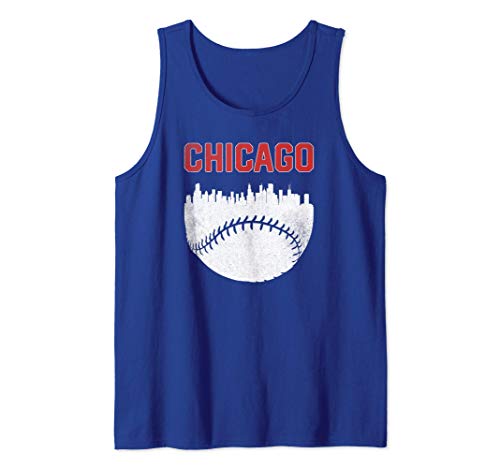 Vintage Chicago Skyline Retro Baseball City Tank Top