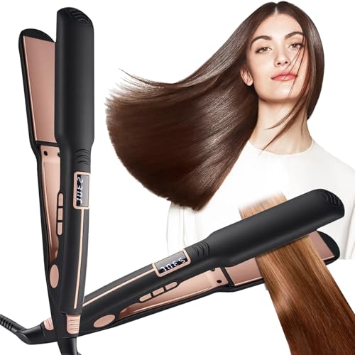 Piastra per Capelli a Ioni di Titanio con Display LCD - Temperatura Regolabile...