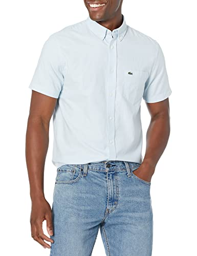 Lacoste Men's Short Sleeve Regular Fit Cotton Shirt, Overview, Large