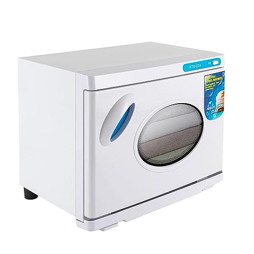 REHOUPTU 23L/6.07Gal Double-Layer Hot Towel Warmer w/Visible Window, One-Touch Operation for Home & Salon, Holds up 20-30 Towels, 2-in-1 Quick and All-Round Heating, White