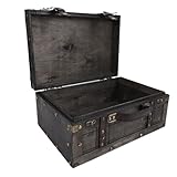 Construction robuste : ces malles à bagages vintage présentent une finition en bois patiné, des loquets de style antique, des sangles en simili cuir et des accents décoratifs d'aspect vintage, rehaussant leur charme classique.Fabriqué avec des raccords robustes en alliage d'aluminium, ce coffre en bois vintage garantit une longue durée de vie contre l'usure.
