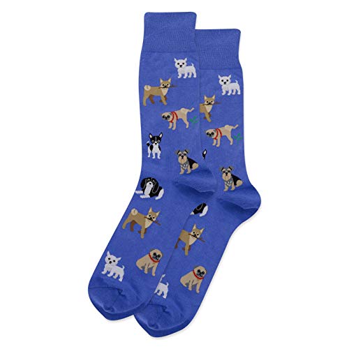 Hot Sox Dogs Of The World Socks, Blue, 1 Pair, Men Shoe 6-12.5
