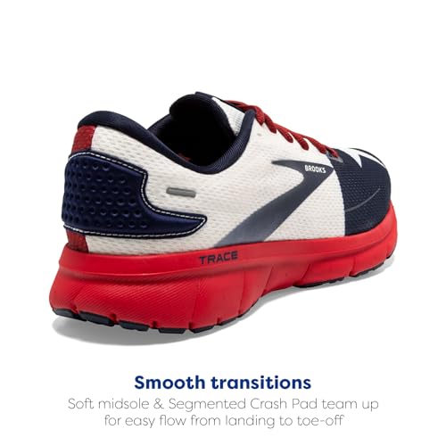 Brooks Women’s Trace 2 Neutral Running Shoe - Red/White/Navy - 10 Medium